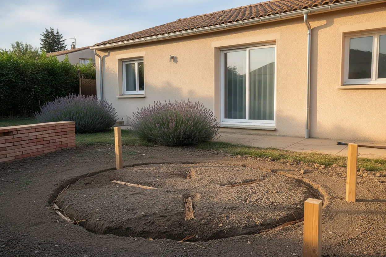 Sol préparé après retrait de souche à Manduel