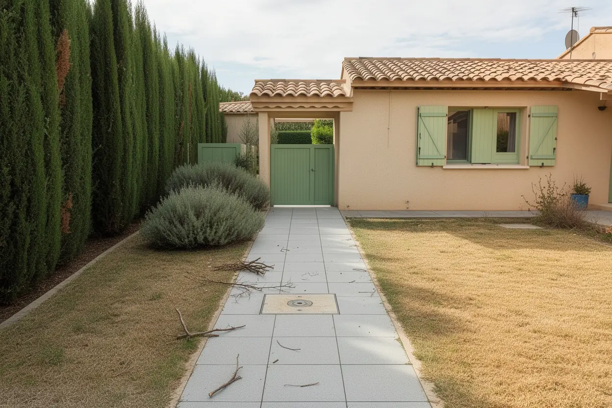 Jardin nîmois propre après évacuation des branches